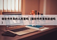 做軟件開發的人厲害嗎（做軟件開發有(yǒu)前途嗎）